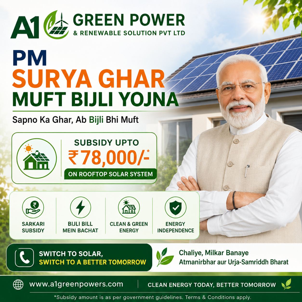 PM Surya Ghar Muft Bijli Yojana rooftop solar subsidy